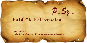 Polák Szilveszter névjegykártya